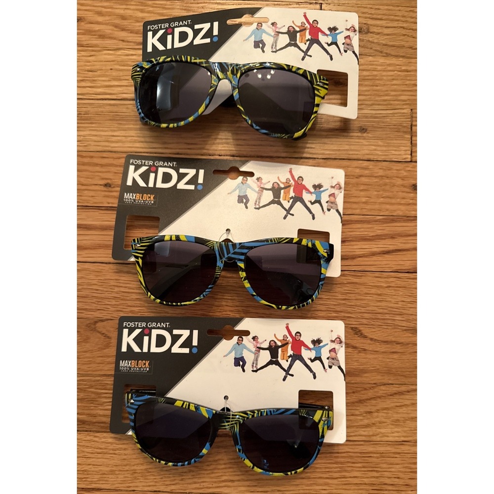 WHOLESALE LIQUIDATION Blue/Yellow/Black Foster Grant Kidz! Sunglasses Quantity 3